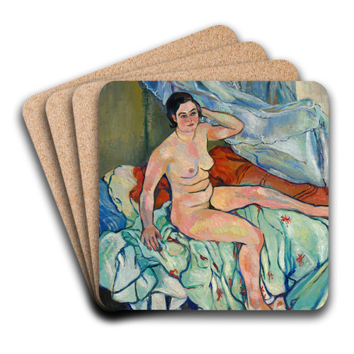 Nu assis au bord d'un lit by Suzanne Valadon Art Drink Coaster set Nu assis au bord d'un lit by Suzanne Valadon Art Drink Coaster set