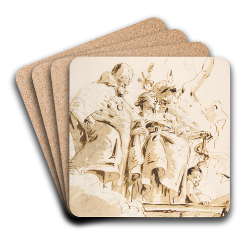 Aged Dignitary Attended by Mercury and Prudence by Giovanni Battista Tiepolo Art Drink Coaster set