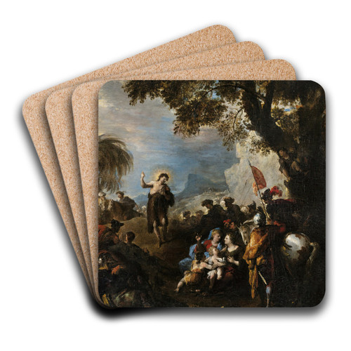 The Sermon Of St John The Baptist by Joseph Parrocel Art Drink Coaster set The Sermon Of St John The Baptist by Joseph Parrocel Art Drink Coaster set