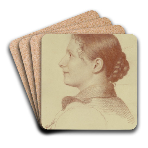 Bildnis einer Frau im Profil (Bildnis des Frulein Irma Mller-Krmer) by Emma Heerdt Art Drink Coaster set