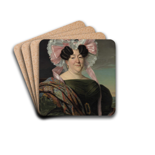 Portrait of a Lady by Jan Adam Kruseman Drink Coasters - set of 4
