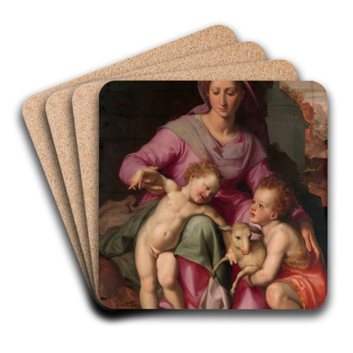 Madonna and Child with the Infant Saint John the Baptist by Santi Di Tito Art Drink Coaster set