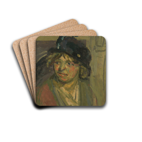 The blue hat by Walter Richard Sickert Drink Coasters - set of 4
