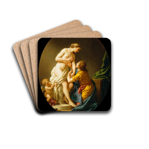Pygmalion and Galatea by Louis-Jean-Franois Lagrene Drink Coasters - set of 4