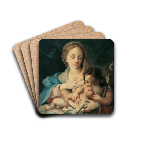 Maria mit dem Kind und dem Johannesknaben by Ignazio Stern Drink Coasters - set of 4