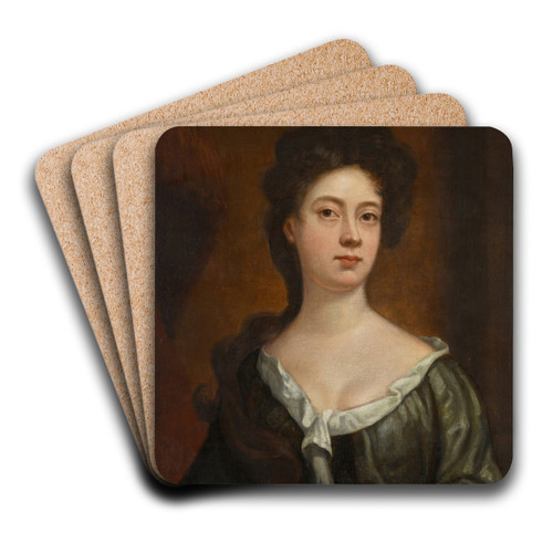 Portrait of a lady by Follower of Sir Godfrey Kneller Art Drink Coaster set Portrait of a lady by Follower of Sir Godfrey Kneller Art Drink Coaster set