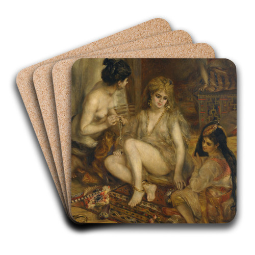 Parisiennes in Algerian Costume or Harem by Pierre-Auguste Renoir Art Drink Coaster set