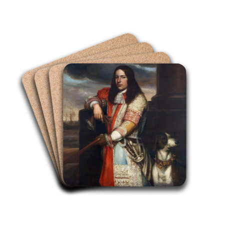 Engel de Ruyter (1649-83), Vice Admiral,Son of Michiel Adriaensz de Ruyter by Jan Andrea Lievens Drink Coasters - set of 4 Engel de Ruyter (1649-83), Vice Admiral,Son of Michiel Adriaensz de Ruyter by Jan Andrea Lievens Drink Coasters - set of 4