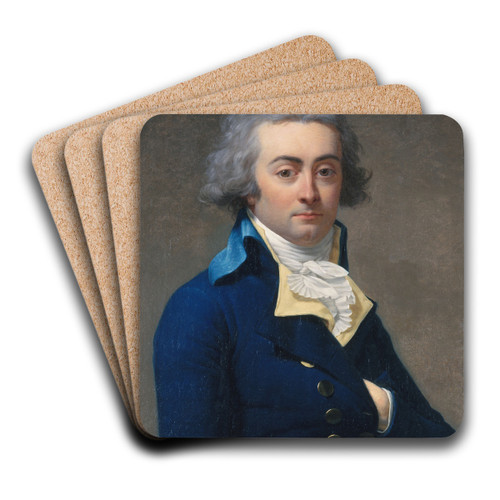 Portrait de Marie-Jean Hrault de Schelles (1759-1794) by Jean-Louis Laneuville Art Drink Coaster set Portrait de Marie-Jean Hrault de Schelles (1759-1794) by Jean-Louis Laneuville Art Drink Coaster set