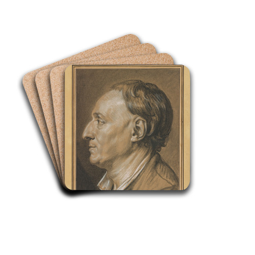 Portrait of Denis Diderot (1713-1784) by Jean-Baptiste Greuze Drink Coasters - set of 4