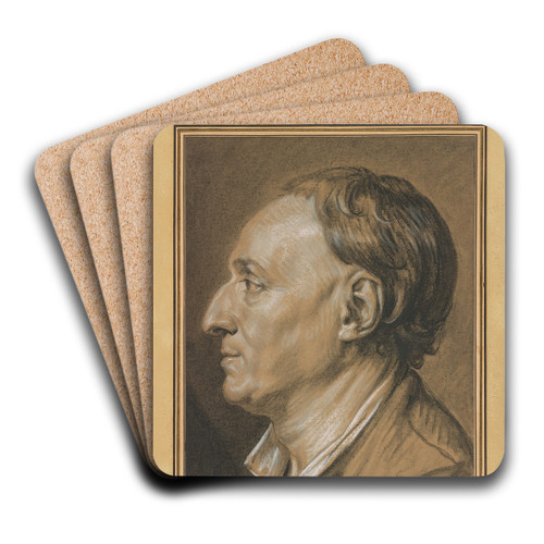 Portrait of Denis Diderot (1713-1784) by Jean-Baptiste Greuze Art Drink Coaster set