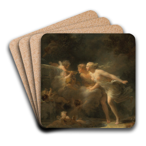 The Fountain of Love by Jean-Honor Fragonard Art Drink Coaster set