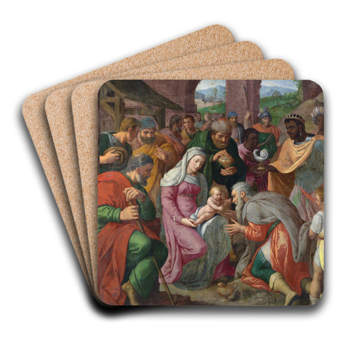The Adoration of the Magi by Antwerp School Art Drink Coaster set