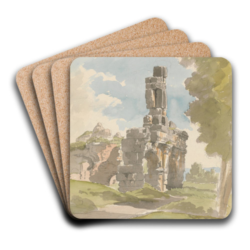 Ruins at Capua by Carlo Labruzzi Art Drink Coaster set Ruins at Capua by Carlo Labruzzi Art Drink Coaster set