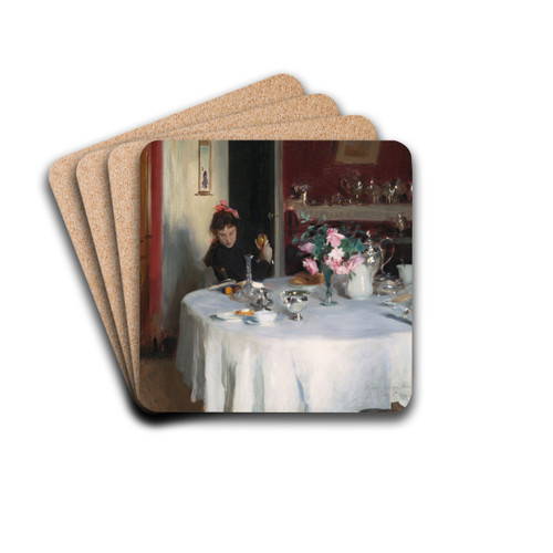 The Breakfast Table by John Singer Sargent Drink Coasters - set of 4