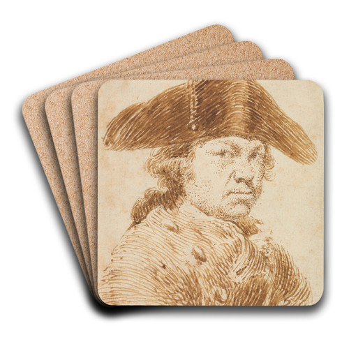Self-Portrait in a Cocked Hat by Francisco de Goya Art Drink Coaster set
