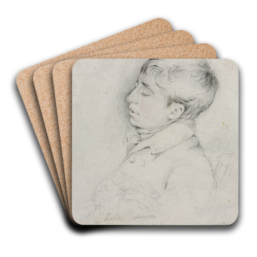 A Portrait of Welby Sherman Asleep in a Chair by George Richmond Art Drink Coaster set