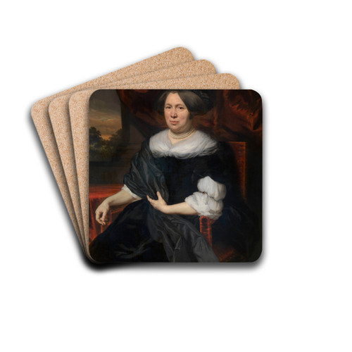Portrait of a Woman by Nicolaes Maes Drink Coasters - set of 4