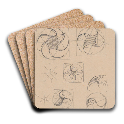 Studies of Architectural Details by Stanisaw Wyspiaski Art Drink Coaster set