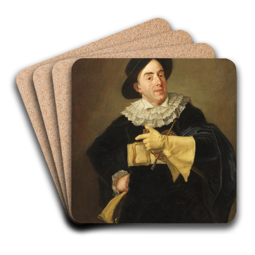 Portrait of the Actor Saint-Ange by Carl Frederik von Breda Art Drink Coaster set