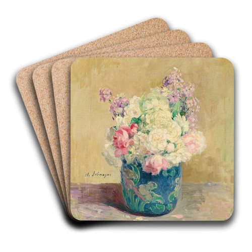 Vase de fleurs by Henri Lebasque Art Drink Coaster set Vase de fleurs by Henri Lebasque Art Drink Coaster set