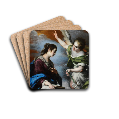 The Annunciation by Bernardo Strozzi Drink Coasters - set of 4