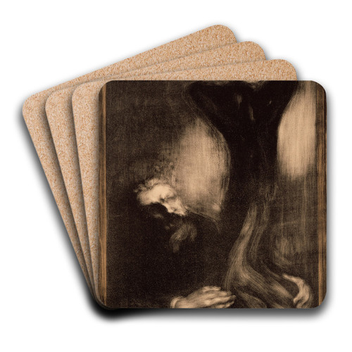 Rodin Sculptant by Eugne Carriere Art Drink Coaster set