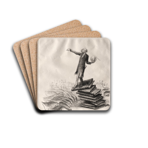The Savant by Jean Veber Drink Coasters - set of 4