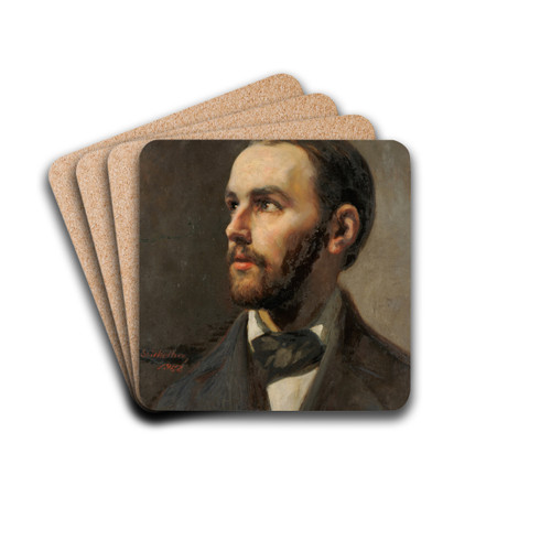 Portrait of the Archaeologist Johann Jakob Bernoulli by Ernst Stckelberg Drink Coasters - set of 4 Portrait of the Archaeologist Johann Jakob Bernoulli by Ernst Stckelberg Drink Coasters - set of 4