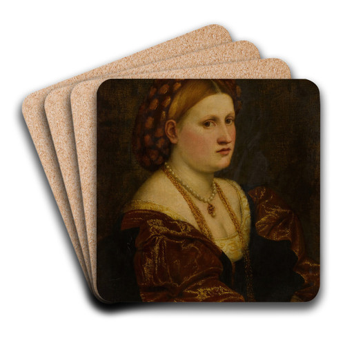 Portrait of a woman by Paris Bordone Art Drink Coaster set