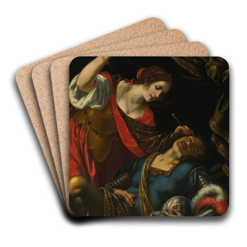 Jael And Sisera by Jacopo Vignali Art Drink Coaster set Jael And Sisera by Jacopo Vignali Art Drink Coaster set