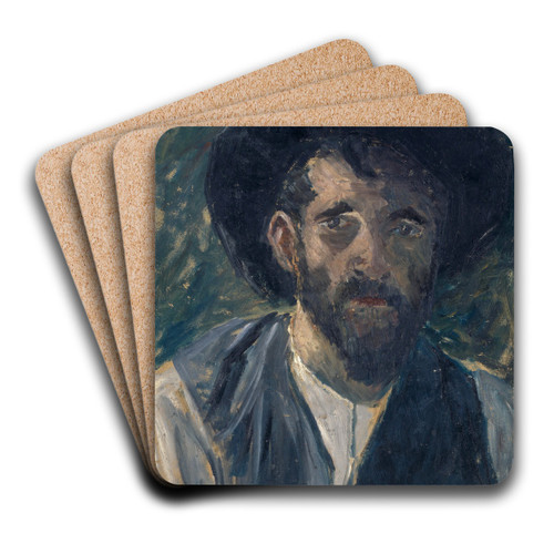 Self-Portrait II by Ernst Schiess Art Drink Coaster set Self-Portrait II by Ernst Schiess Art Drink Coaster set