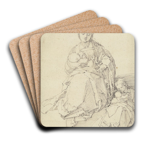 Zwei Studien zu einer Maria mit Kind by Albrecht Drer Art Drink Coaster set