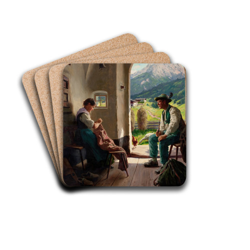 A Conversation by Emil Rau Drink Coasters - set of 4