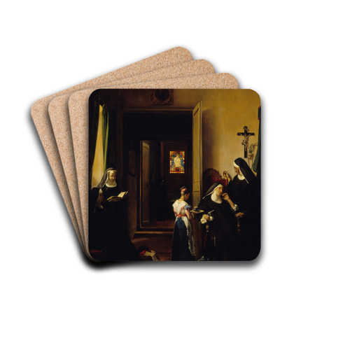 La Religieuse malade by Franois-Marius Granet Drink Coasters - set of 4