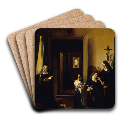 La Religieuse malade by Franois-Marius Granet Art Drink Coaster set