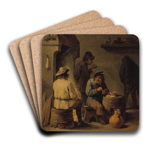 La tabagie by David Teniers The Younger Art Drink Coaster set