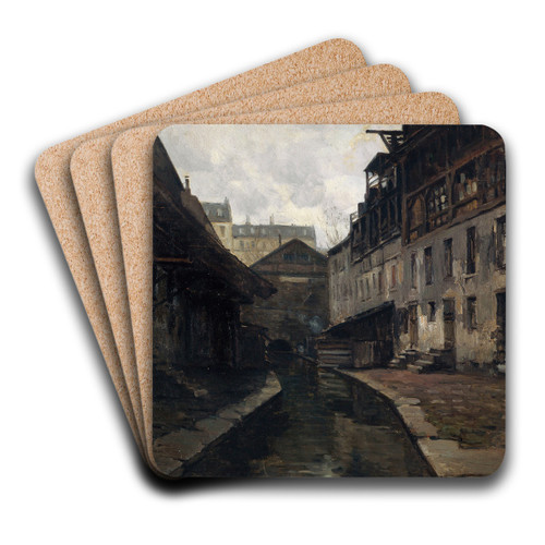 La Bivre, entre la rue Pascal et la rue Broca by Germain Eugne Bonneton Art Drink Coaster set La Bivre, entre la rue Pascal et la rue Broca by Germain Eugne Bonneton Art Drink Coaster set