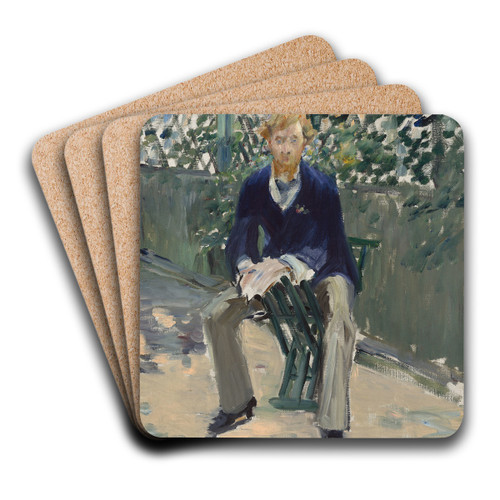George Moore in the Artist's Garden by douard Manet Art Drink Coaster set George Moore in the Artist's Garden by douard Manet Art Drink Coaster set
