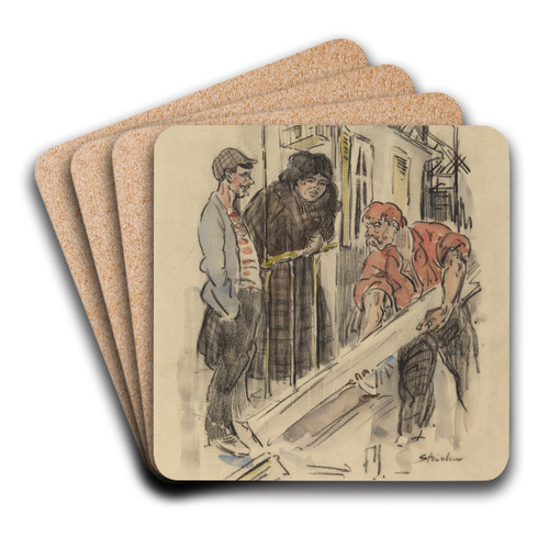 Gossips by Thophile Alexandre Steinlen Art Drink Coaster set