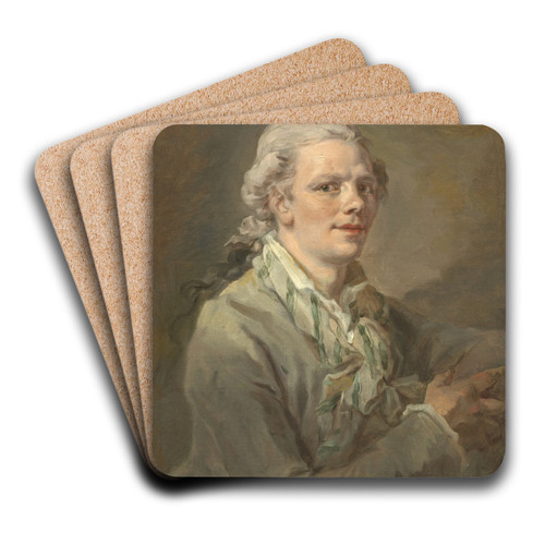 Portrait of a Young Man by French School Art Drink Coaster set