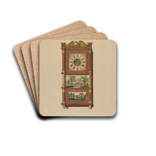 Shelf Clock by Therkel Anderson Drink Coasters - set of 4
