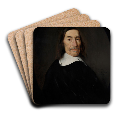Portrait of Jacob de Witt (1589-1674) by Nicolaes Maes Art Drink Coaster set