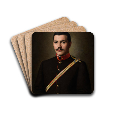 Leutnant Lieber in Uniform by Roman Fekonja Drink Coasters - set of 4