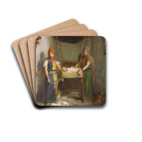 Scene in the Jewish Quarter of Constantine by Thodore Chassriau Drink Coasters - set of 4