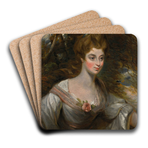 Portrait Of Elizabeth, Lady Croft (1754-1815) by John Constable Art Drink Coaster set