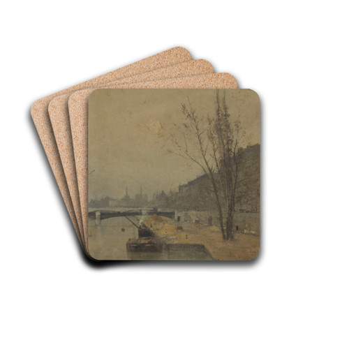 La Seine au pont de Solfrino by Ren Billotte Drink Coasters - set of 4