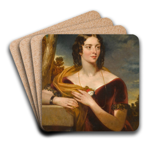 Portrait of the artist's sister Elizabeth Wood (b. 1808) by John Wood Art Drink Coaster set
