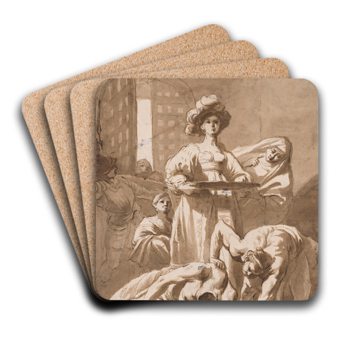 Salome with the Head of John the Baptist by Nicolaus Knpfer Art Drink Coaster set
