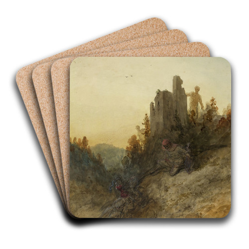 The Princess is Held Captive by Gustave Dor Art Drink Coaster set
